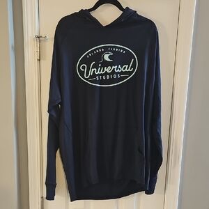 Universal Dark Blue Hoodie with White Logo